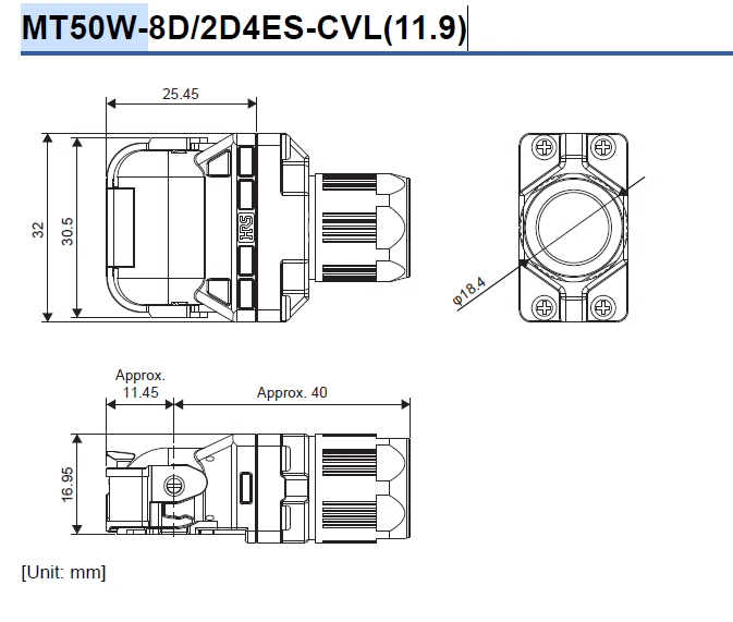 MT50W-8D/2D4ES-CVL(11.9) MT50W-8D/2D4ES-CVS(11.9) Single cable type