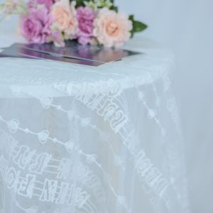 White Tulle Mesh Embroidery Wedding Dress Fabric 125cm Width