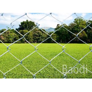 Carbon Steel Galvanized Chain Link Mesh Fence Diamond Pattern With Metal Round