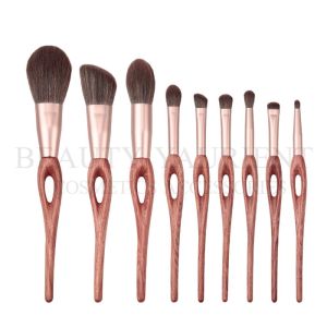 High End Professional 9pcs Face Makeup Brush Set With Special Bubinga Wooden