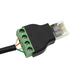 China RJ45 Network Male Plug 8P8C to RS485 4 Pin Screw Terminal Block Adapter on sale