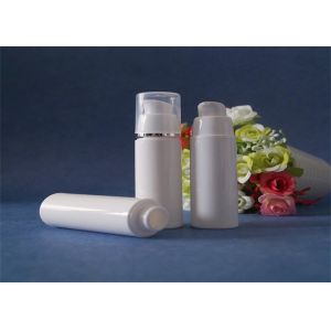 Customized Airless Cosmetic Containers , White Airless Lotion Pump Bottles