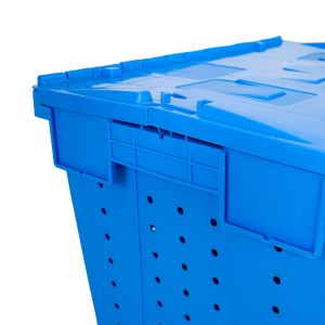 PE Plastic Storage Box with Lid Industrial Stackable and Collapsible