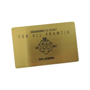 QR Code Metal Membership Card Brass Black Printing Brushed
