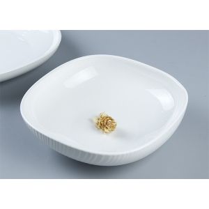 CIQ Approved Odorless Western Square Plain White Dinner Set