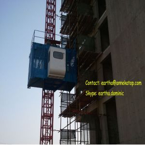 2tons load dual car tower hoist for export