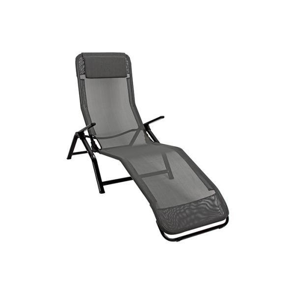 Quality Textilene Reclining Foldable Sun Lounger With Pillow Rust Resistant wholesale