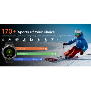 DM56 GPS Smart Watch for Men - 1.43" AMOLED, 5ATM Waterproof, Heart Rate & Blood