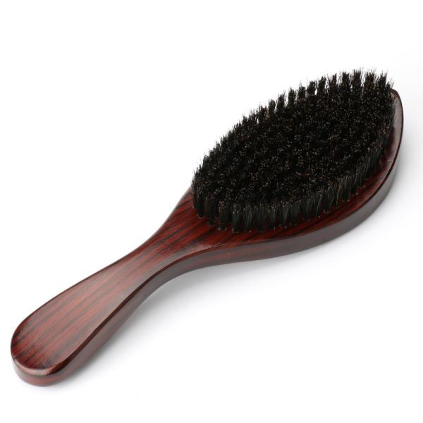 Beach Wood Handle Men's Beard Brush 360 Curved Wave Brush for a Sleek and