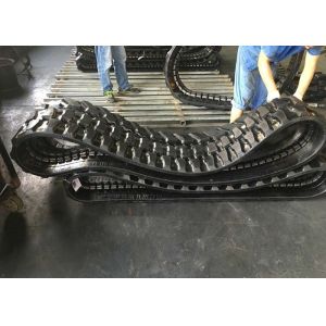 Continuous Black Rubber Excavator Tracks 84 Links With Low Vibration