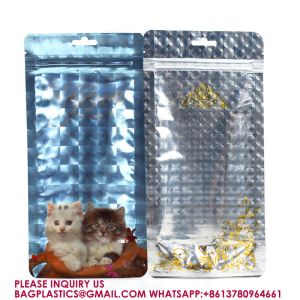 Resealable Stand Up Pouches For Long Term Storage Holographic Design Sealable