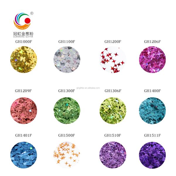 Fine PET Holographic Shimmer Chunky Holographic Glitter Bulk Star Sequins