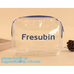 Cheap Soft PVC EVA Clear Plastic Vinyl Cosmetic Packaging Bag with Zipper, makeup pouch transparent PVC clear cosmetic bags for sale