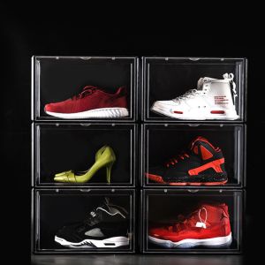 Magnetic 39X29cm Plastic Shoe Box Organizer Plastic Container For Sneakers