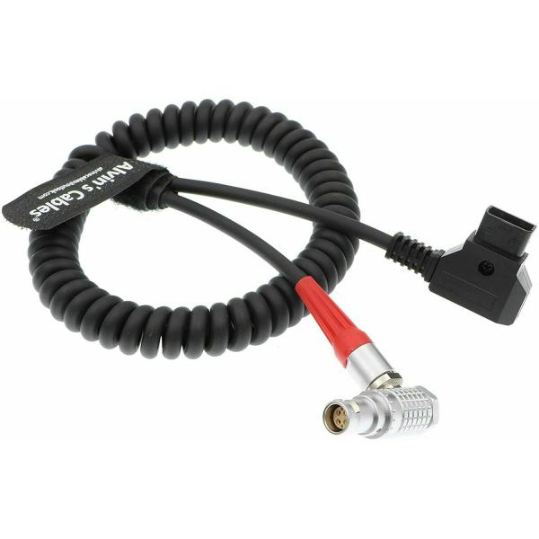 Red Scarlet Epic Camera Power Coiled Twist Cable 6 Pin Right Angle Female to Dtap