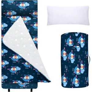 Rectangular Infant Nap Mat Customizable Roll Up Design With Removable Pillow