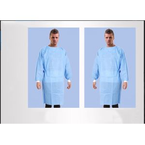 High Performance Waterproof Surgical Gowns , Blue Disposable Overalls Non Toxic