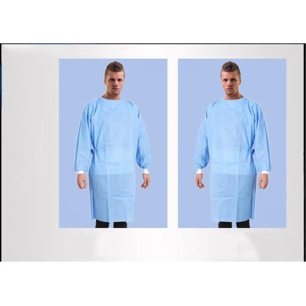 Quality High Performance Waterproof Surgical Gowns , Blue Disposable Overalls Non Toxic wholesale