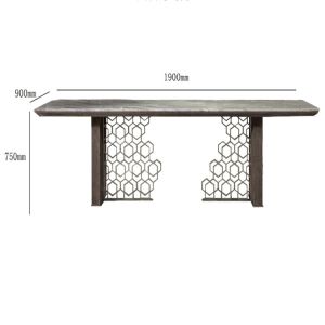 Cheap Italian Minimalist Custom Marble Dining Table Rectangular Stainless Steel for sale