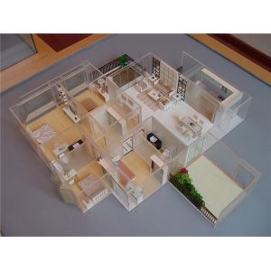 Miniature Interior Design Models , Acrylic House Interior 3D Model 60 * 60CM