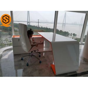 Seamless Joint Solid Surface Office Furniture L Shape Office Table