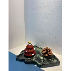 Modern Luxury Design Natural Pradas Verde Green Marble Tree Art Tray -Premium