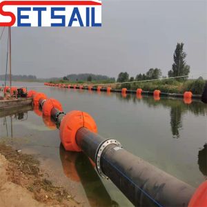 Round Cross-Section Shape HDPE Pipe for Dredging Machinery with Resilient Rubber