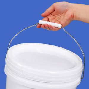 5 Gallon Plastic White Paint Bucket With Lids Handle Transparent 20 Liter Pail