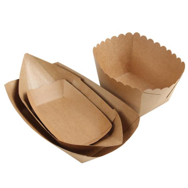 Square Custom Double Compartment Kraft Paper Box for Food Oil Proof and Eco