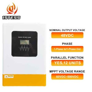 Hybrid Inverter 5.5KW 48VDC Single Phase Pure Sine Wave MPPT Programmable Supply