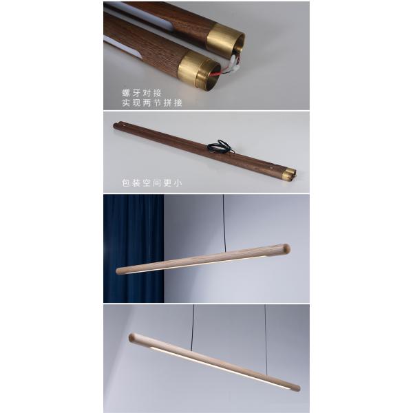 Rural Chandelier Black Walnut simple Strip Kitchen Home indoor Wood Chandelier(WH-MI-397)