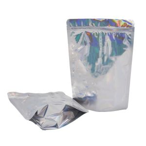 VMPET Holographic Stand Up Pouch Biodegradable Aluminum Foil Pouches