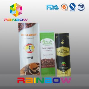 China 12oz White Side Gusset Coffee Packaging Bag With Valve / Custom Printing on sale