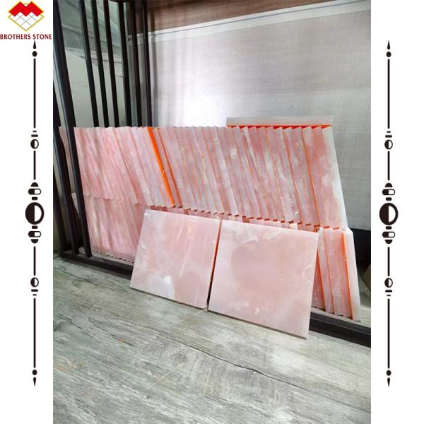 Big Slab Onyx Marble Stunning White Pink Onyx Stone for Wall Panel and Table Top