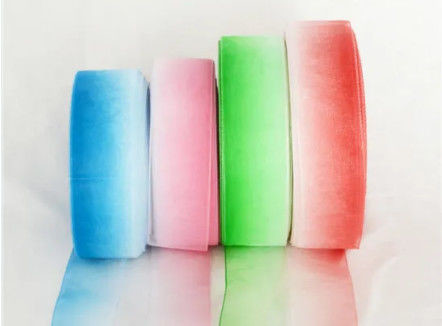 Quality Single Face Silk Organza Ribbon 4 Grade Color Fastness For Holiday Decoration wholesale