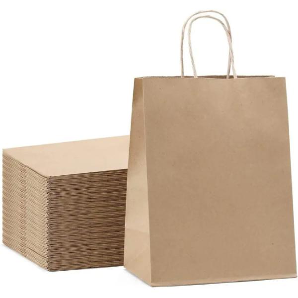 Brown Kraft Packaging Bag Custom Size Accepted Kraft Paper Shopping Bag