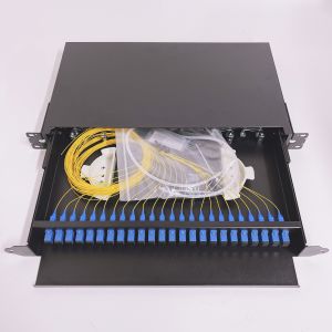 Cheap 19 Inch Sliding Type Rack Mount Fiber Optic Patch Panel with SC LC FC ST Ports for sale