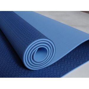 blue colour double Layer fashion pattern TPE yoga mat Approval