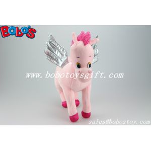 China 14.2High Quanlity Pink Plush Angel Horse Toy With Silver Wings on sale