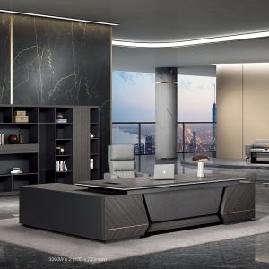 Executive Office Desk With Paint Baking Processwood Grainhinclined Table Edge