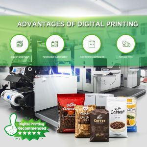 Biodegradable 100g 250g 500g 1kg Cafe Resealable Stand up Zipper Flat Bottom