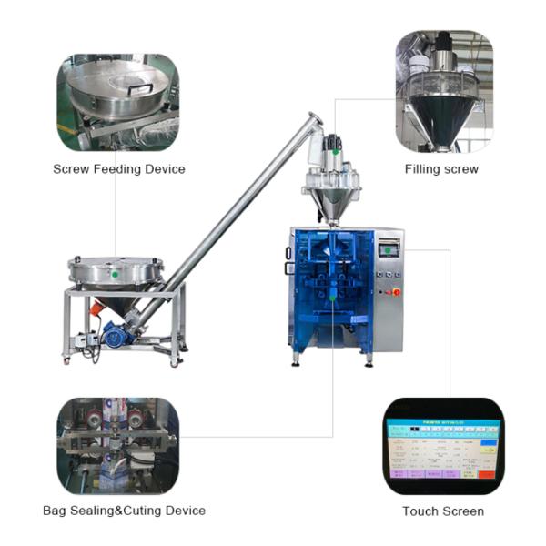 Sachets Pouch Filling Vertical Packing Machine For Juice Coffee Powder
