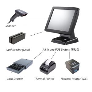 Stable Dual Core 1.8Ghz Touch Screen Pos System DDR3 - 2G With Cash Drawer