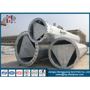 90FT Tapered Steel Tubular Pole With Bitumen Painted , 235-460Mpa Tensile