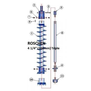 Triple Key Heavy Duty Hollow Stem Auger 4 1/4″ 108mm