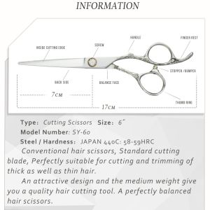 Cobalt Stainless Steel Hair Scissors Sharp Blade Tip High Smoothness