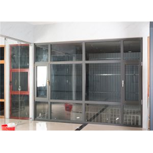Black Aluminium Horizontal Sliding Windows Floor To Side Corrosion Resistant