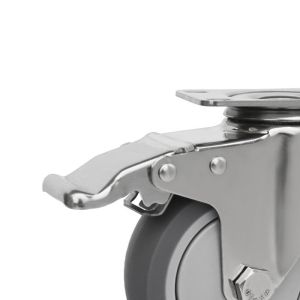 Trolley Furniture Swivel Caster Wheel with 32mm Thickness TPR Soft Grey Rubber