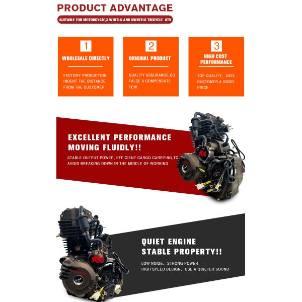 200cc Water-Cooled Petrol 3 Wheels Motorcycle Engine Assembly 1 Cylinder 4 Stroke 31 CDI