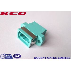 FTTA FTTH MPO Fiber Optic Adapters Aqua Color Low Insertion Loss With Flange OM3